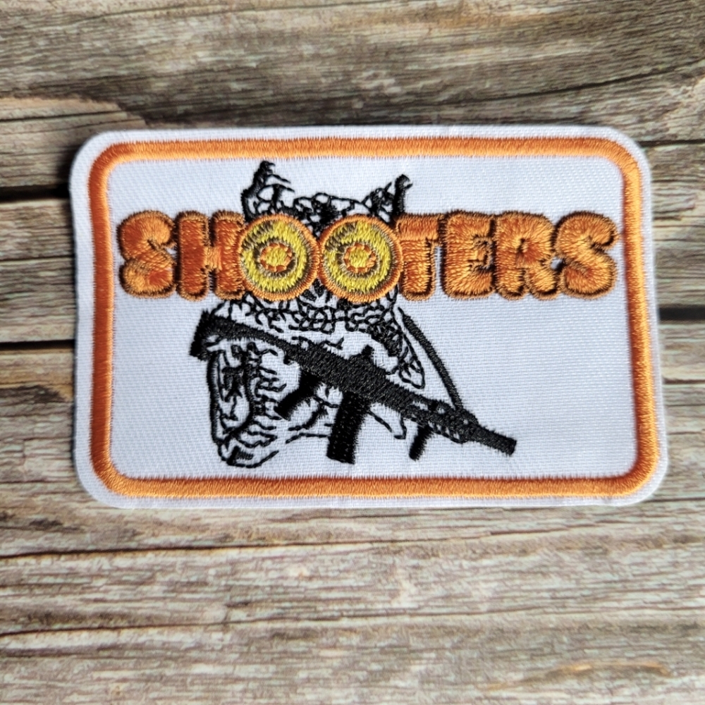 Shooters Owl Pro Gun Funny Parody Hooters Iron on Patch